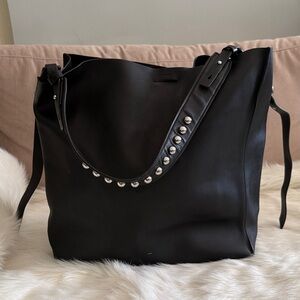AllSaints Suzi NS Black Studded Women's North South Tote Bag